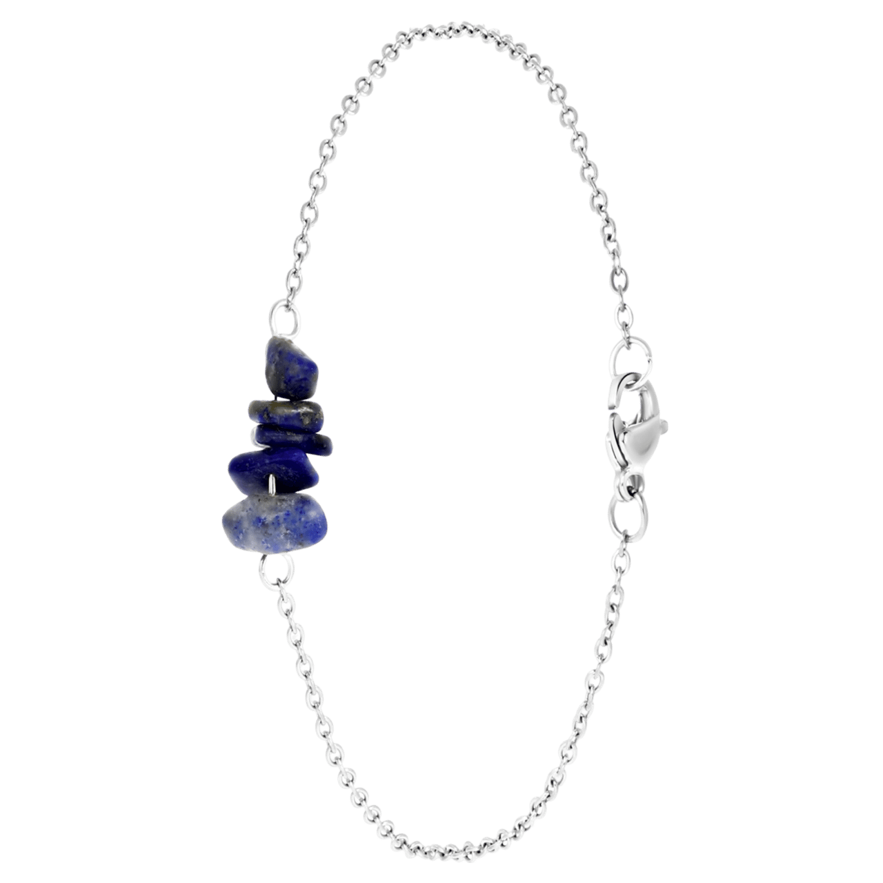 Stainless steel armband met lapis lazuli