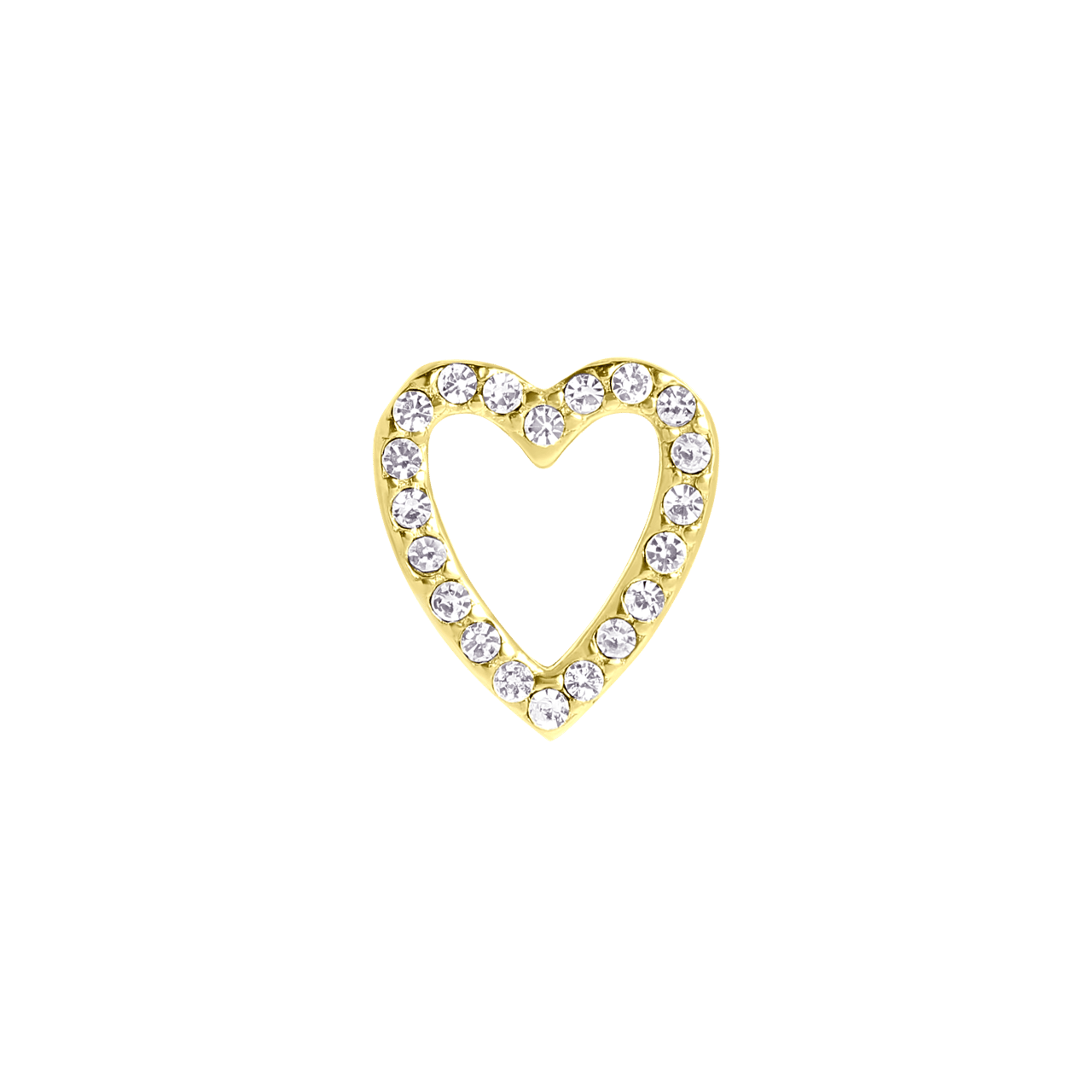 Stainless steel goldplated mesh slider hart voor dames