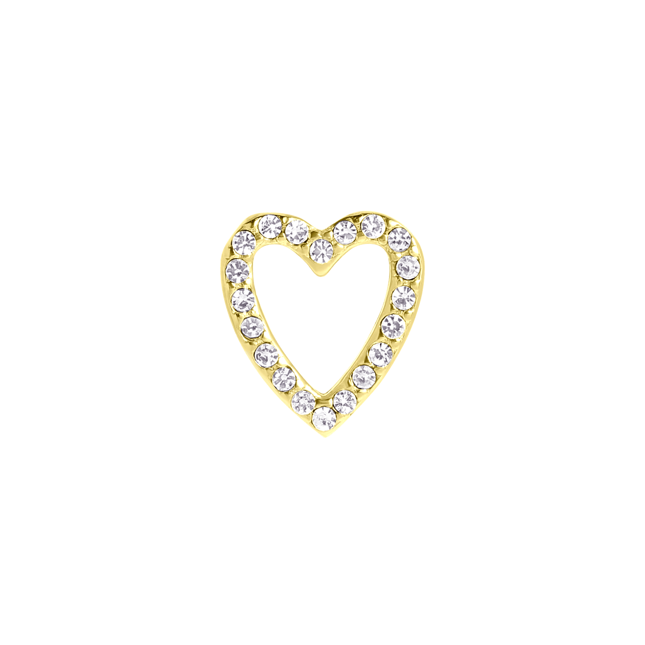 Stalen goldplated mesh slider hart voor dames
