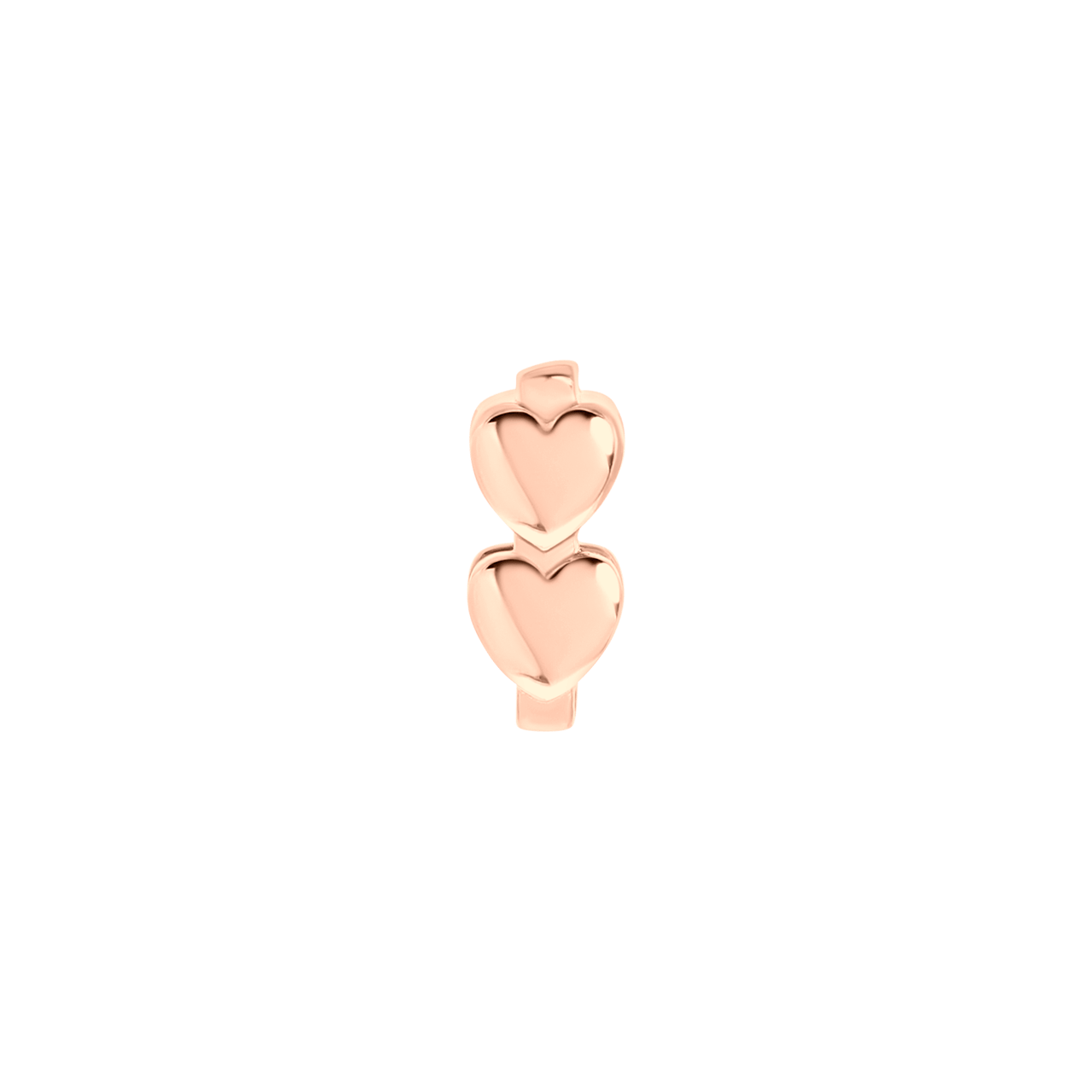 Stalen roséplated mesh slider hart voor dames