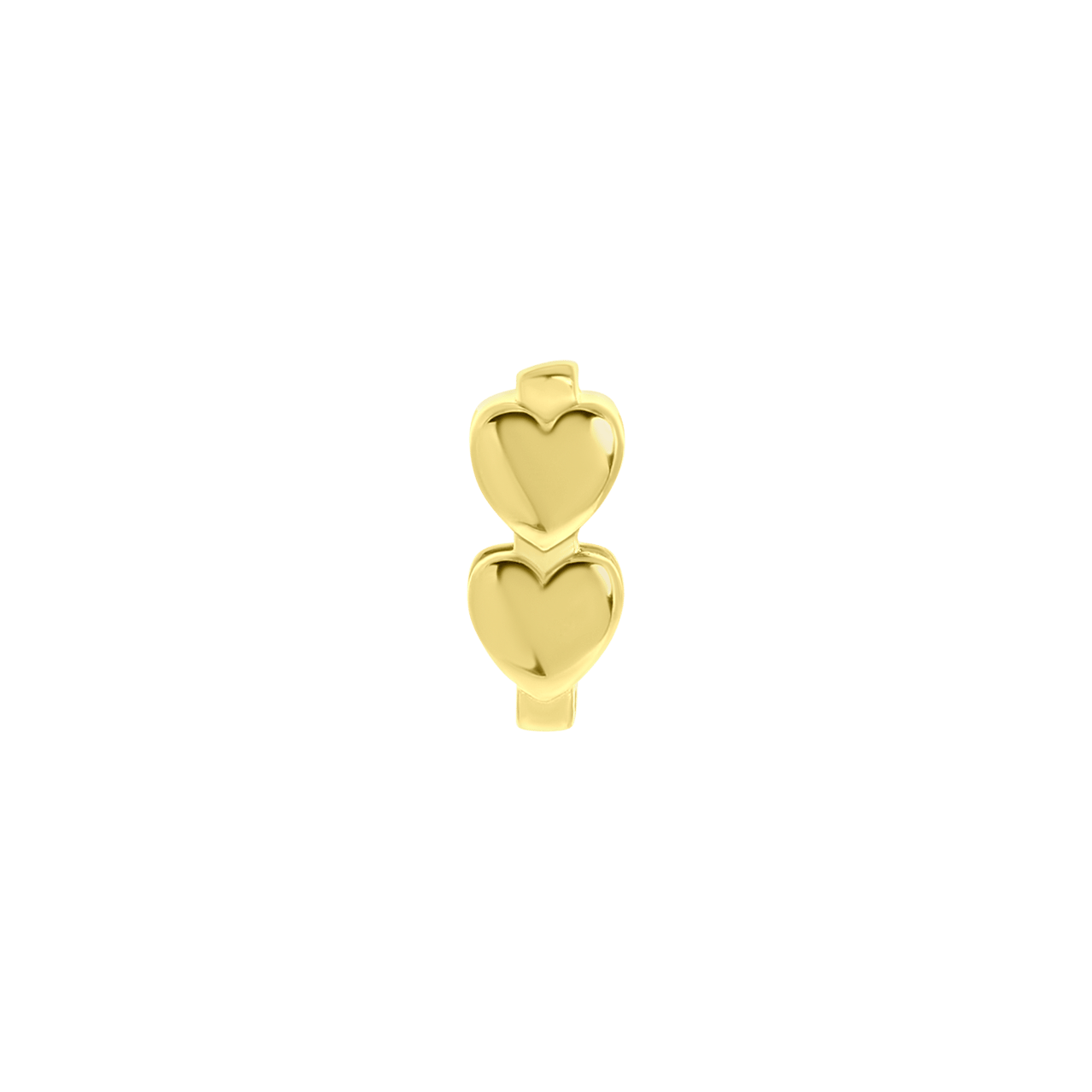 Stainless steel goldplated slider 2 hartjes