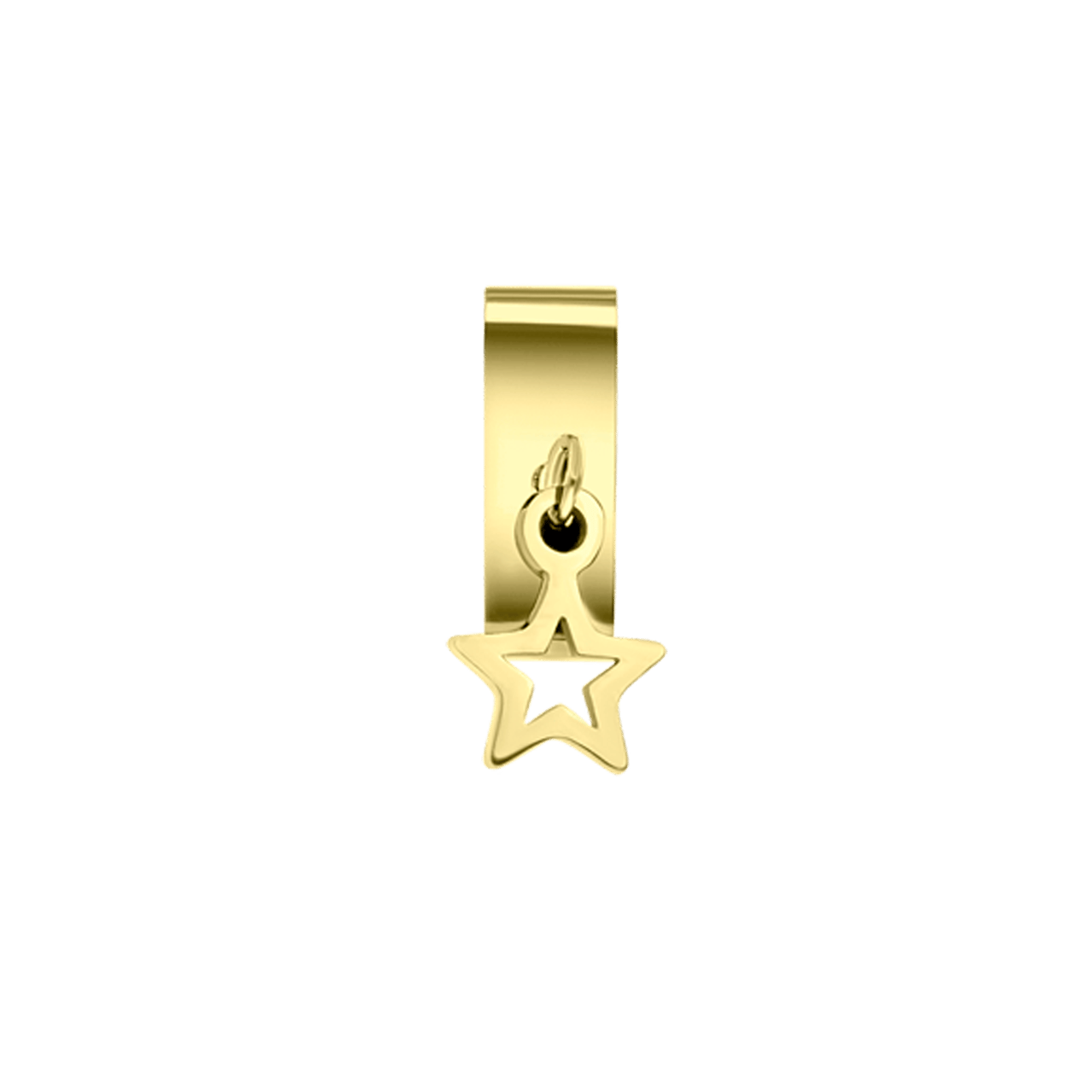 Stainless steel goldplated slider ster