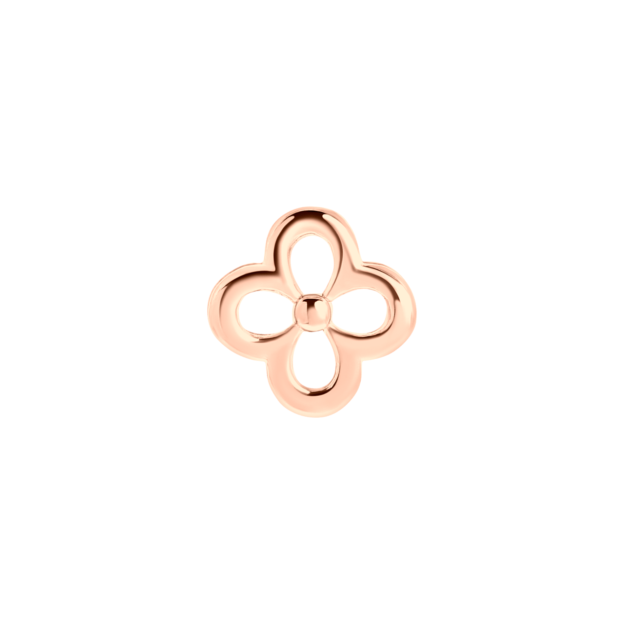 Schiebeverschluss, Edelstahl, rotvergoldet, Blume