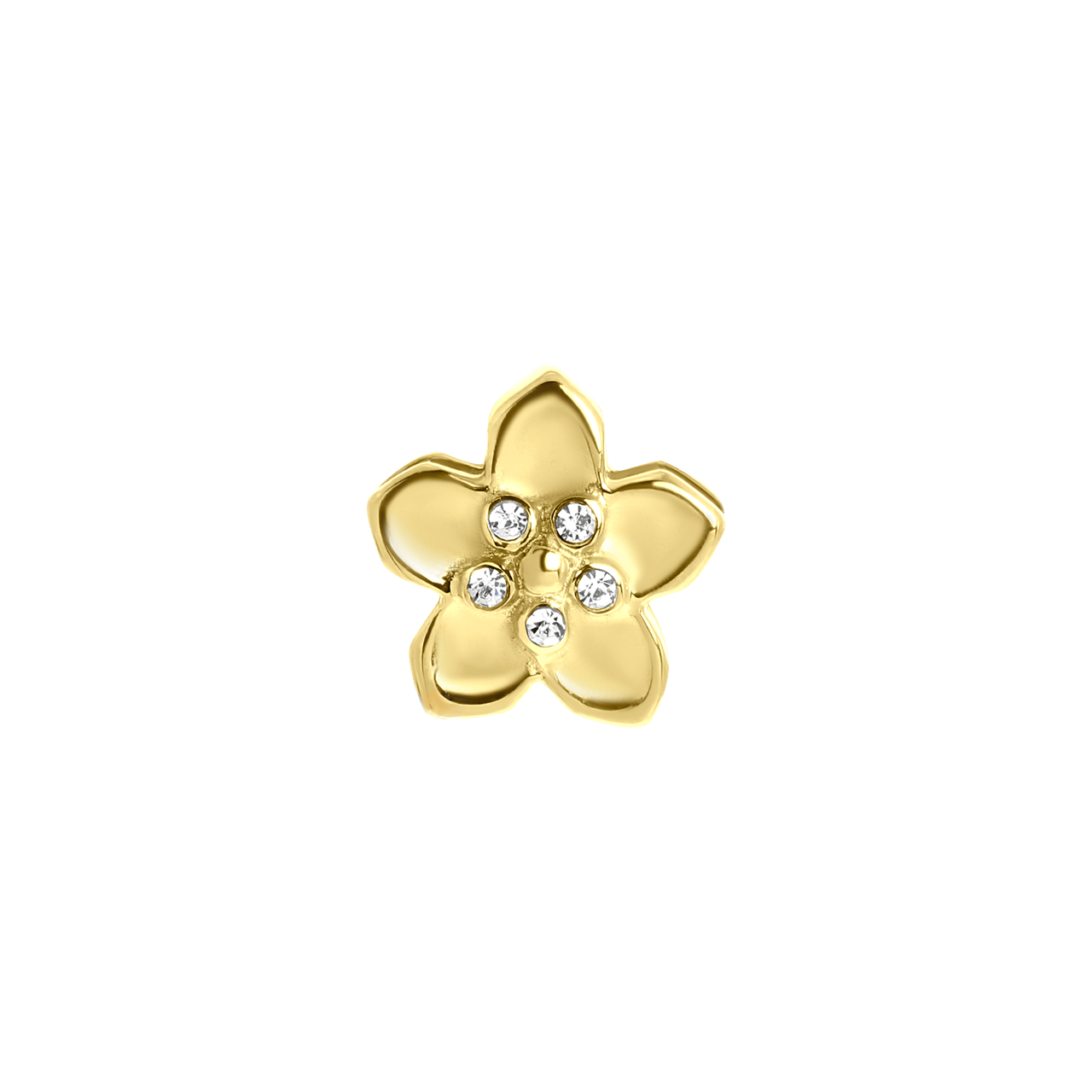Schiebeverschluss, Edelstahl, vergoldet, Blume