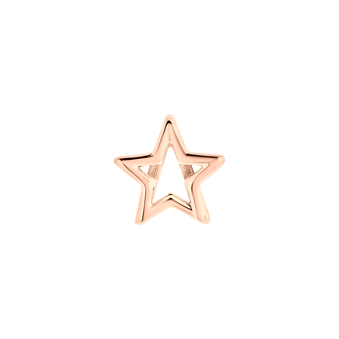 Stainless steel roséplated mesh slider ster voor dames