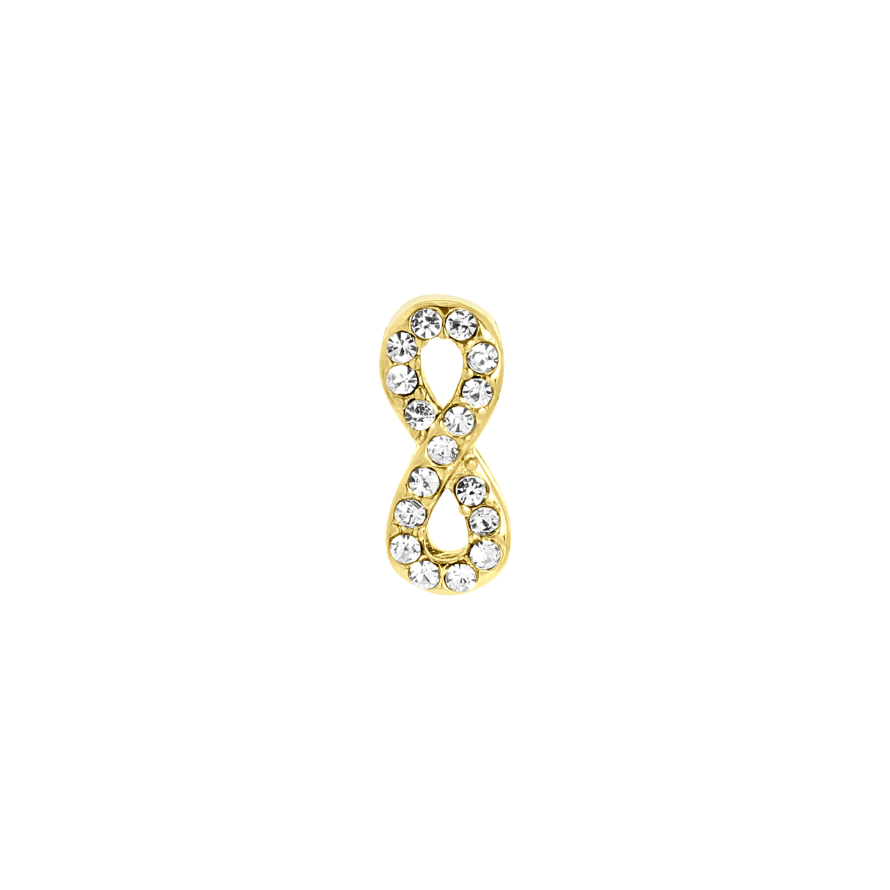 Stainless steel goldplated slider infinity
