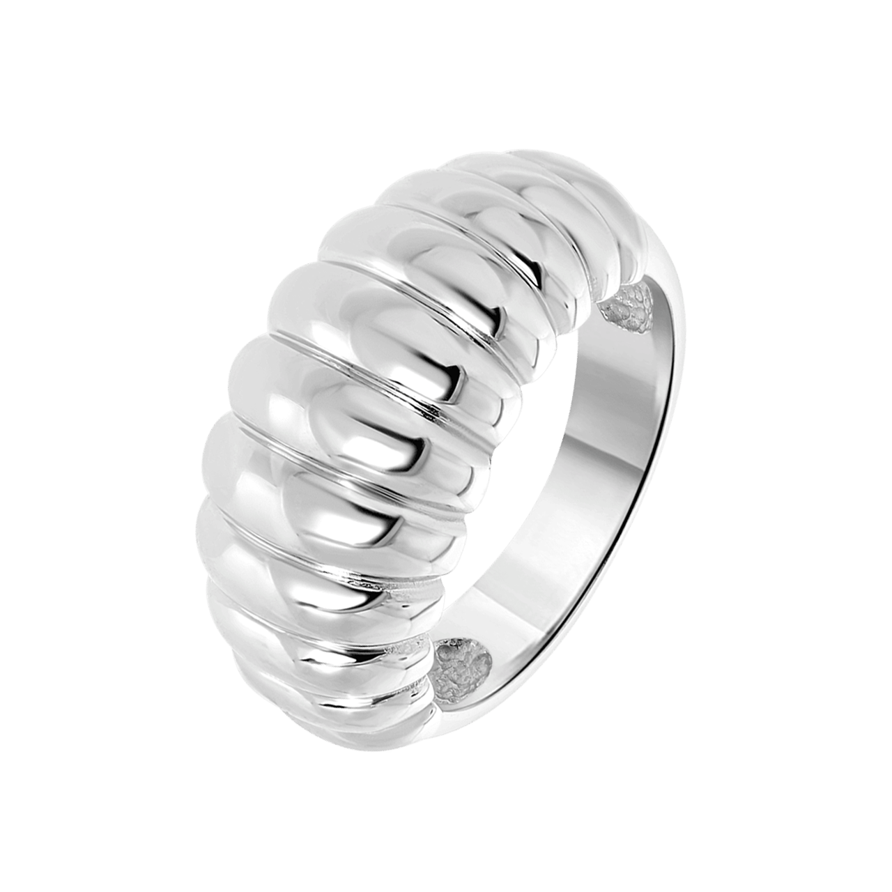 Zilveren ring bewerkt