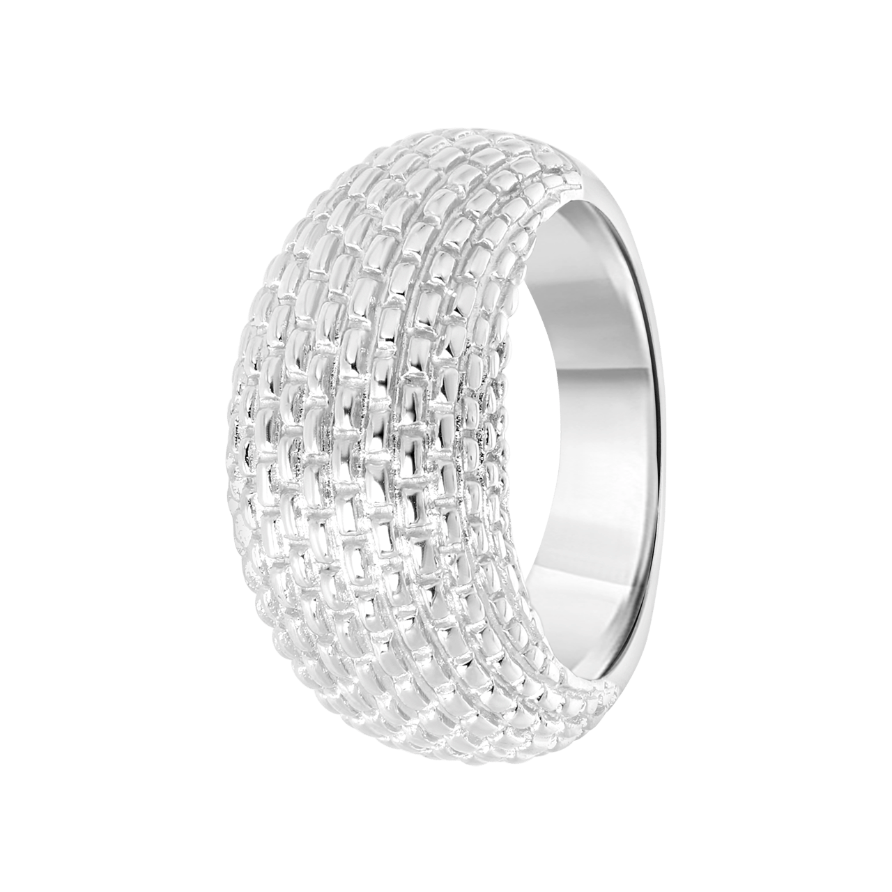 Zilveren ring bewerkt