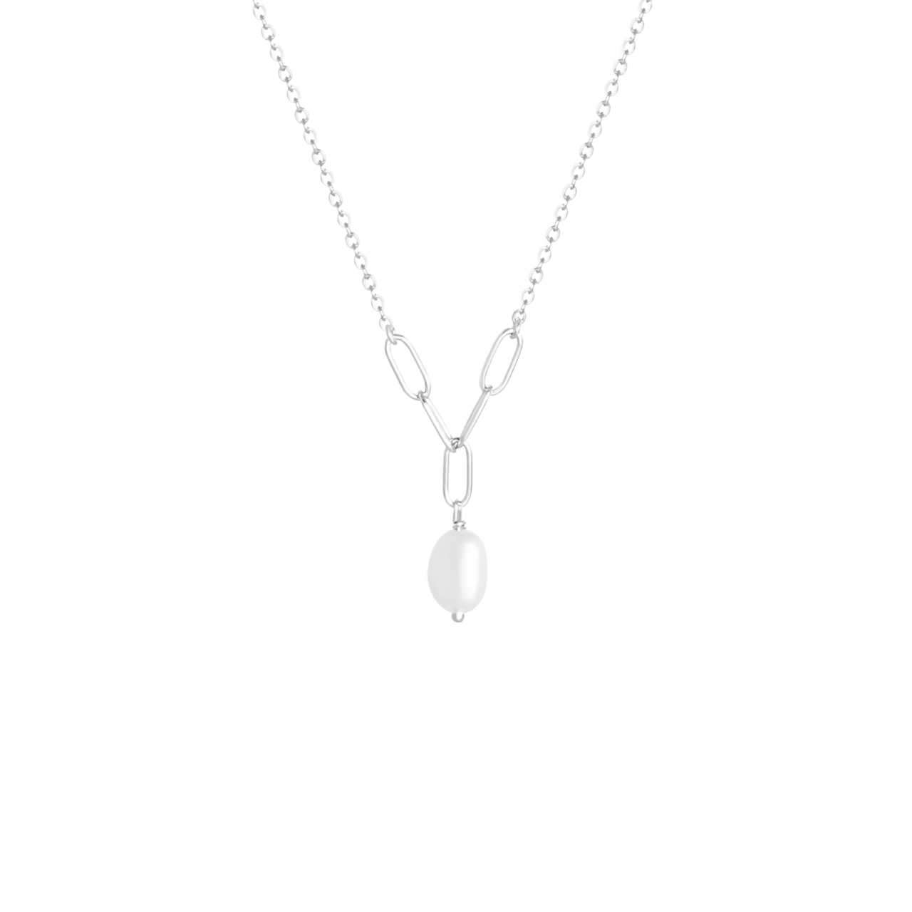 Halskette, 925 Silber, mit Anhänger, Süßwasserperle