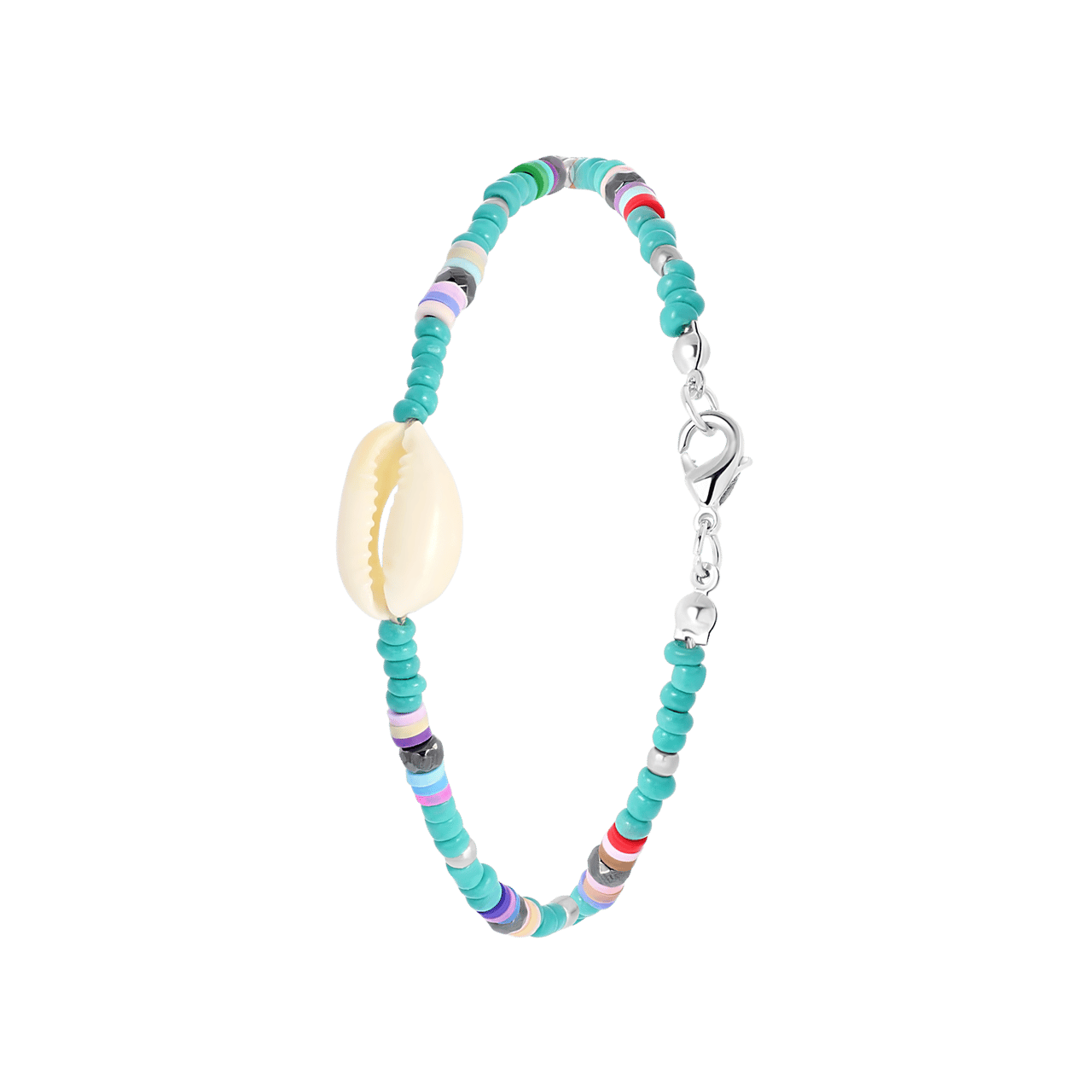 Bijoux enkelband met kralen en schelp