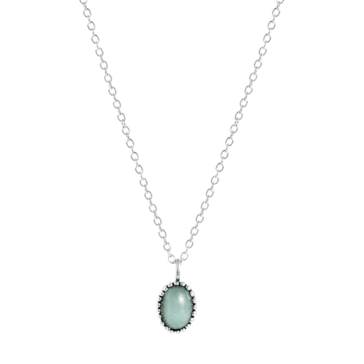 Zilveren ketting met hanger Gemstone amazonite