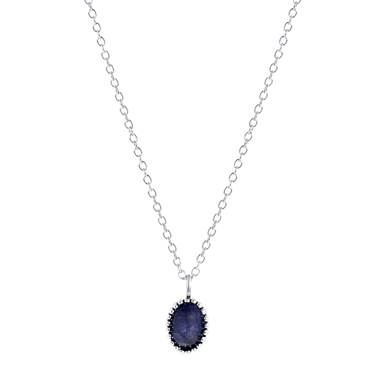 Zilveren ketting met hanger Gemstone sodalite