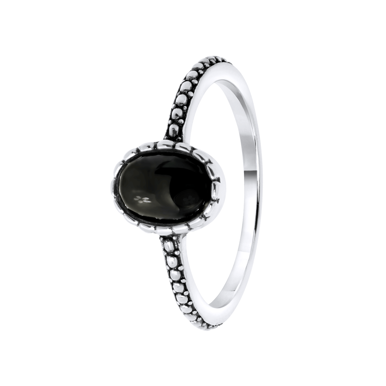 Zilveren ring met Gemstone black onyx