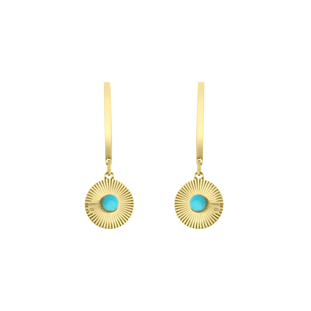 Stainless steel 14 karaat goldplated oorbellen blauw