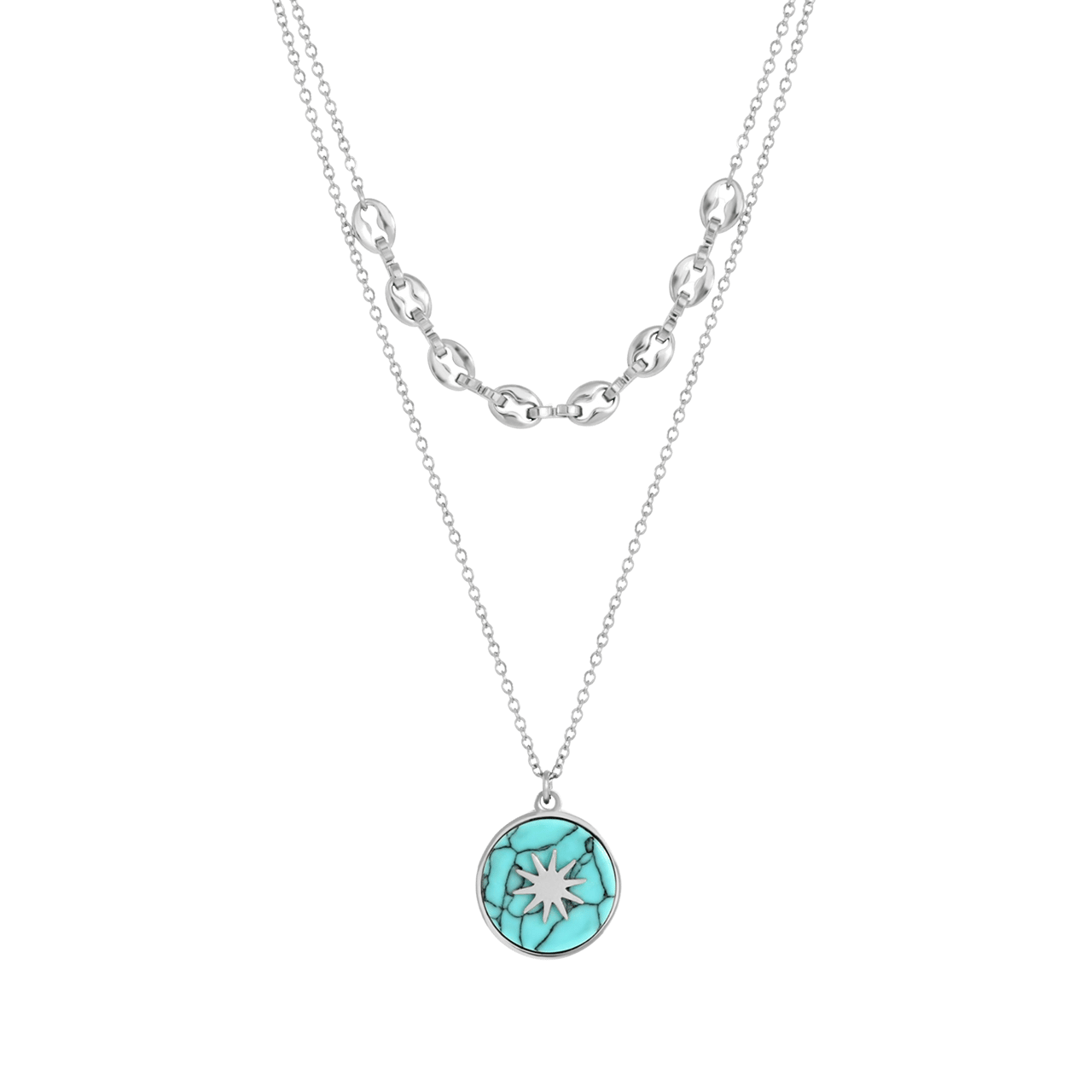 Stainless steel dubbele ketting