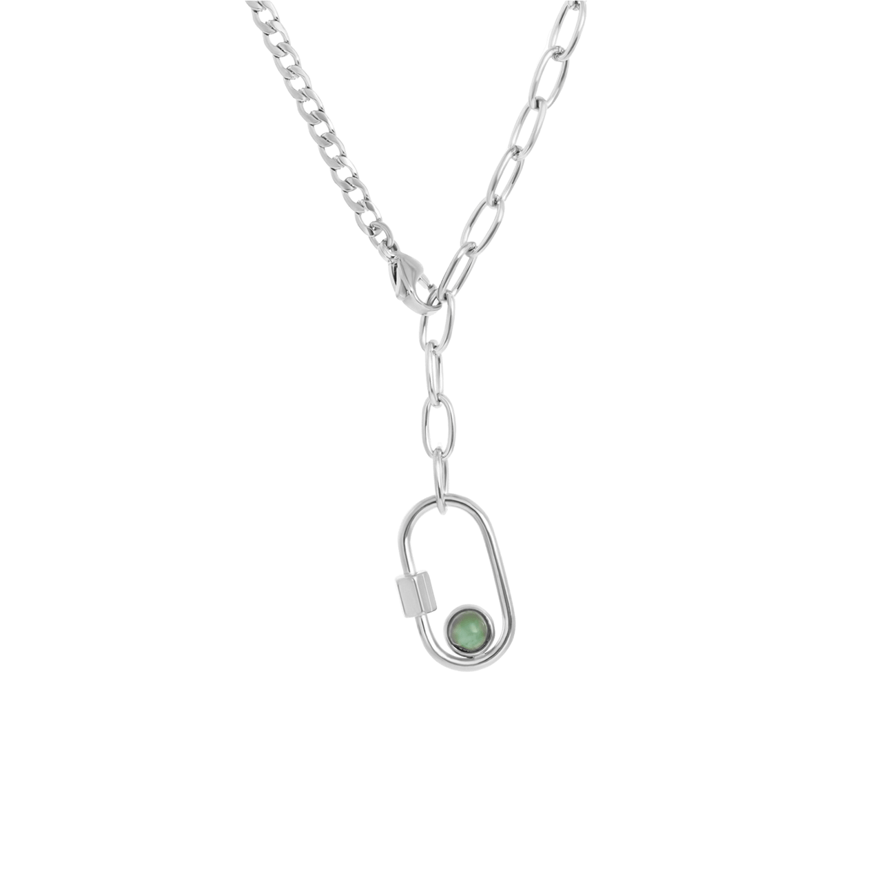 Stalen ketting met slot hanger