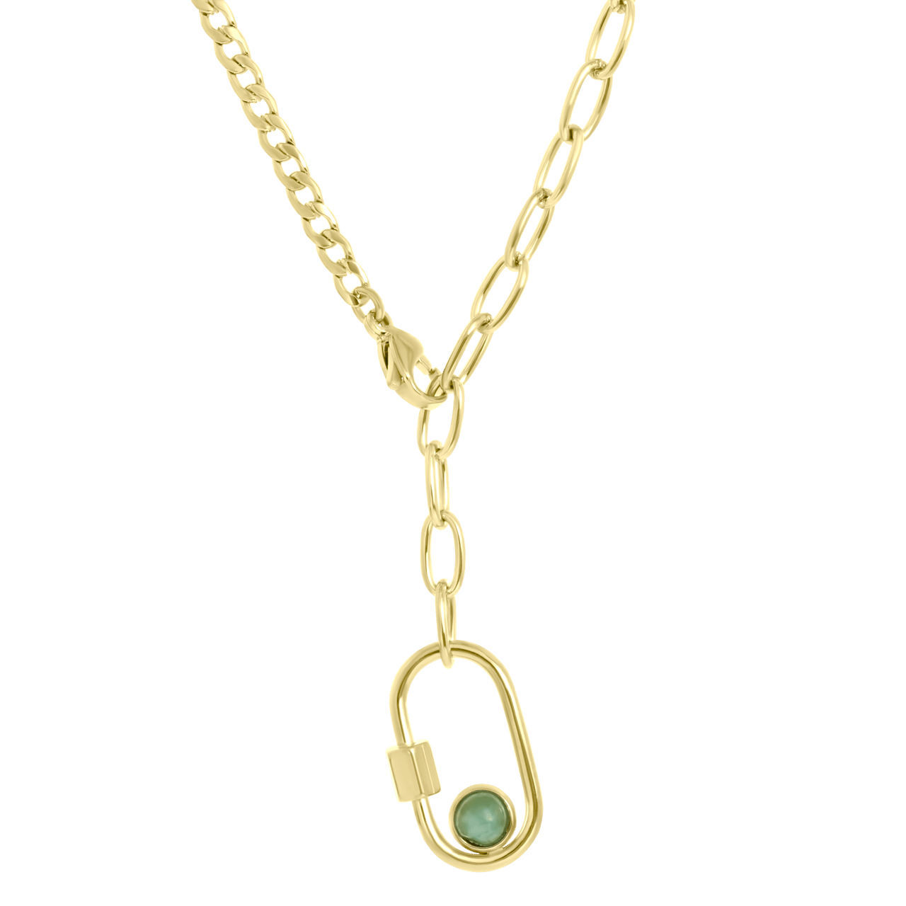 Stalen goldplated ketting met hanger voor dames