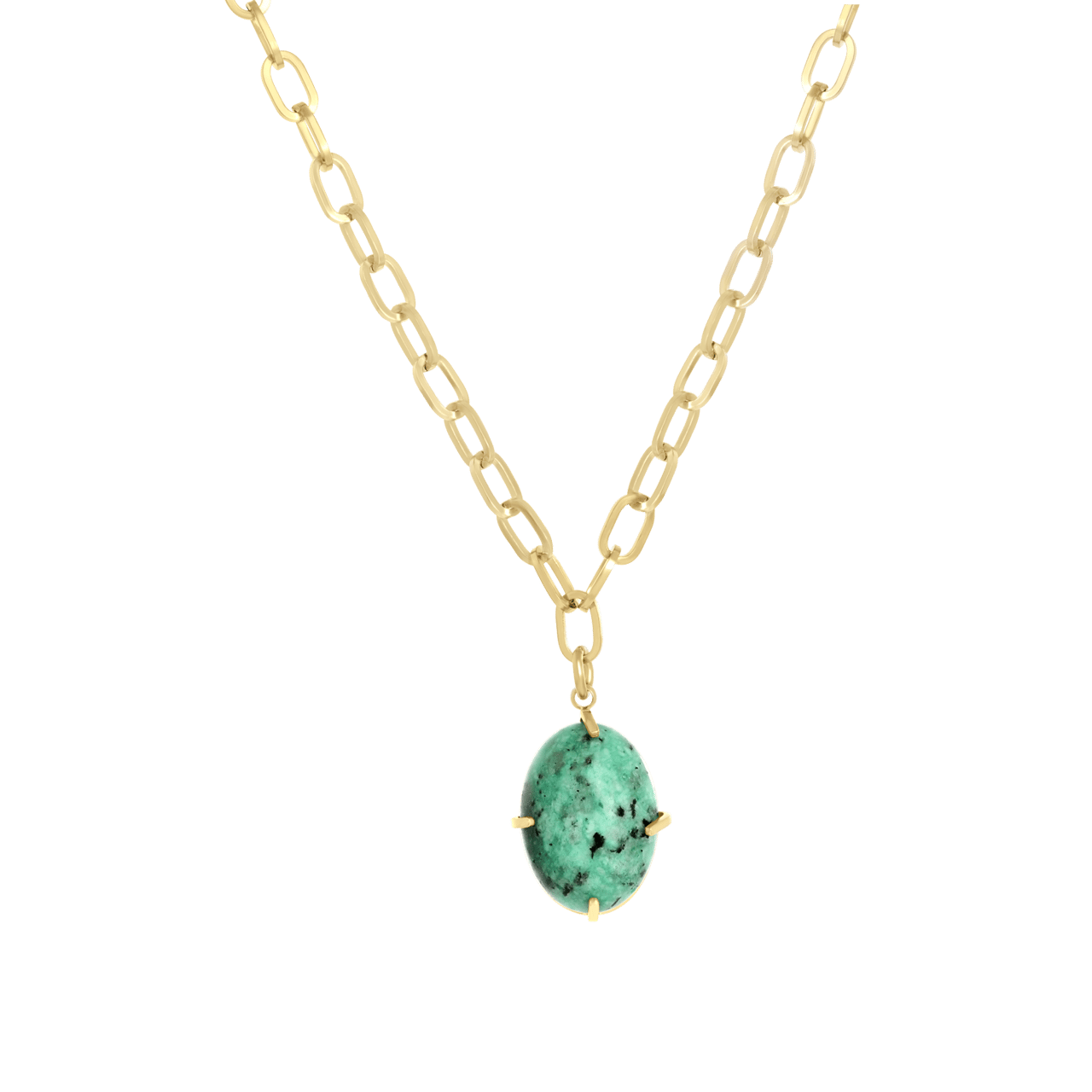 Stalen goldplated ketting met hanger voor dames