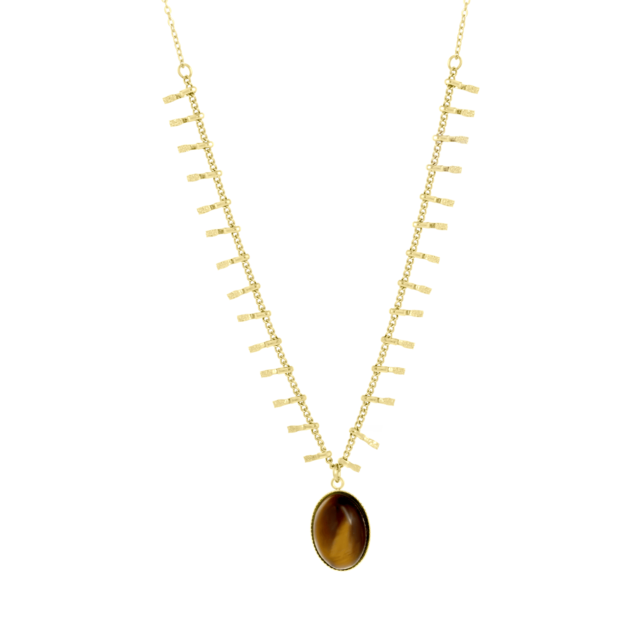 Stalen goldplated ketting met hanger voor dames
