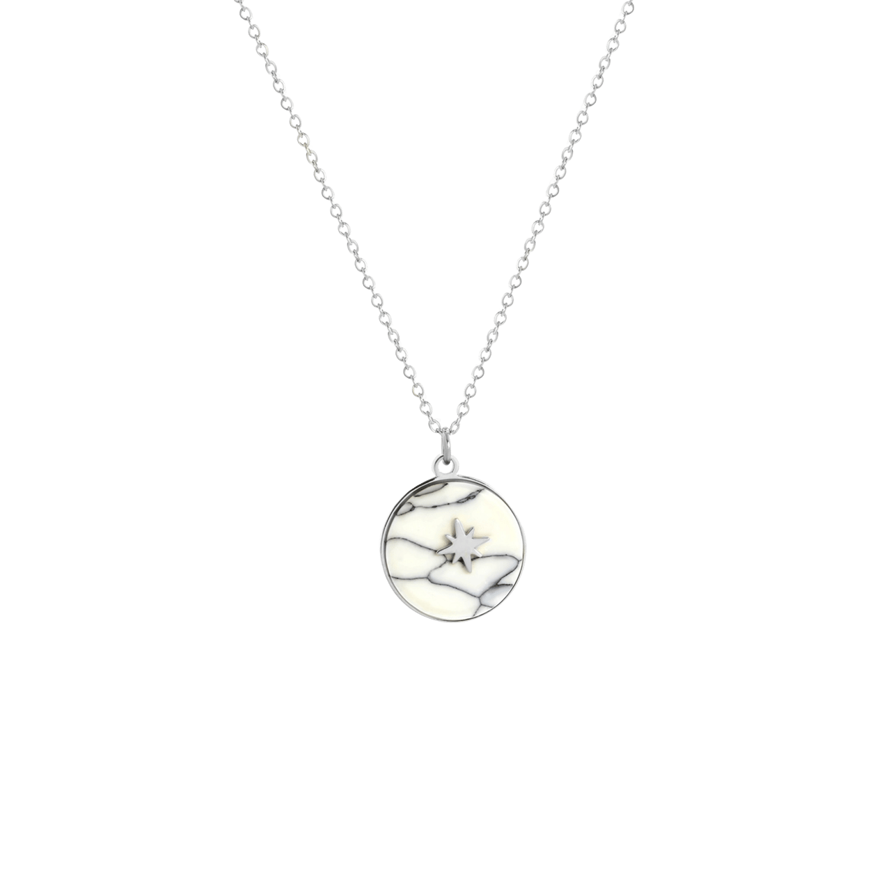 Stalen ketting met ronde hanger