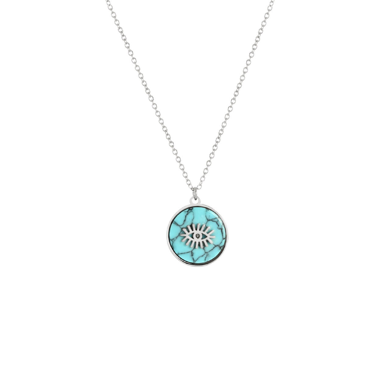 Stalen ketting met ronde hanger