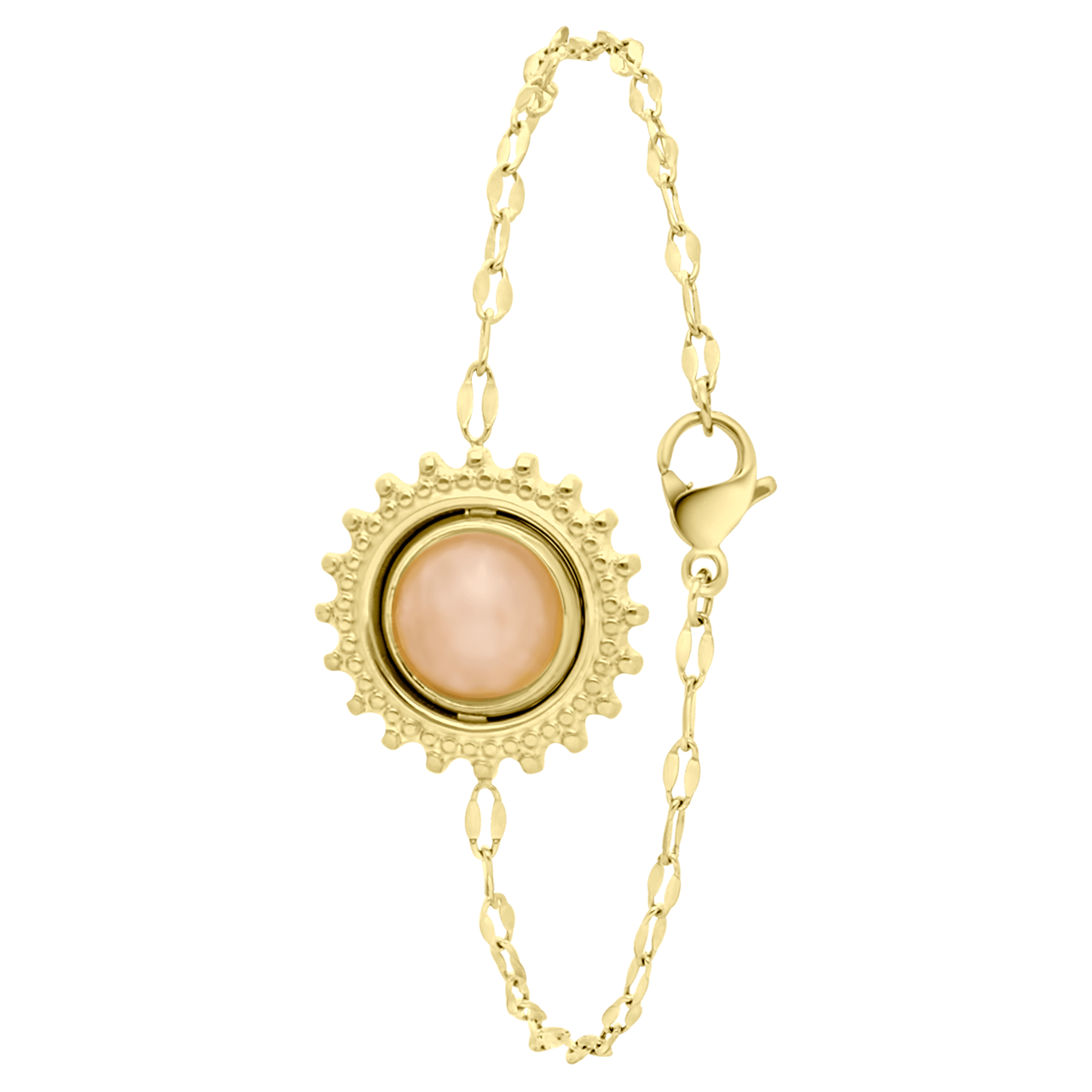 Stainless steel 14 karaat goldplated hanger steen