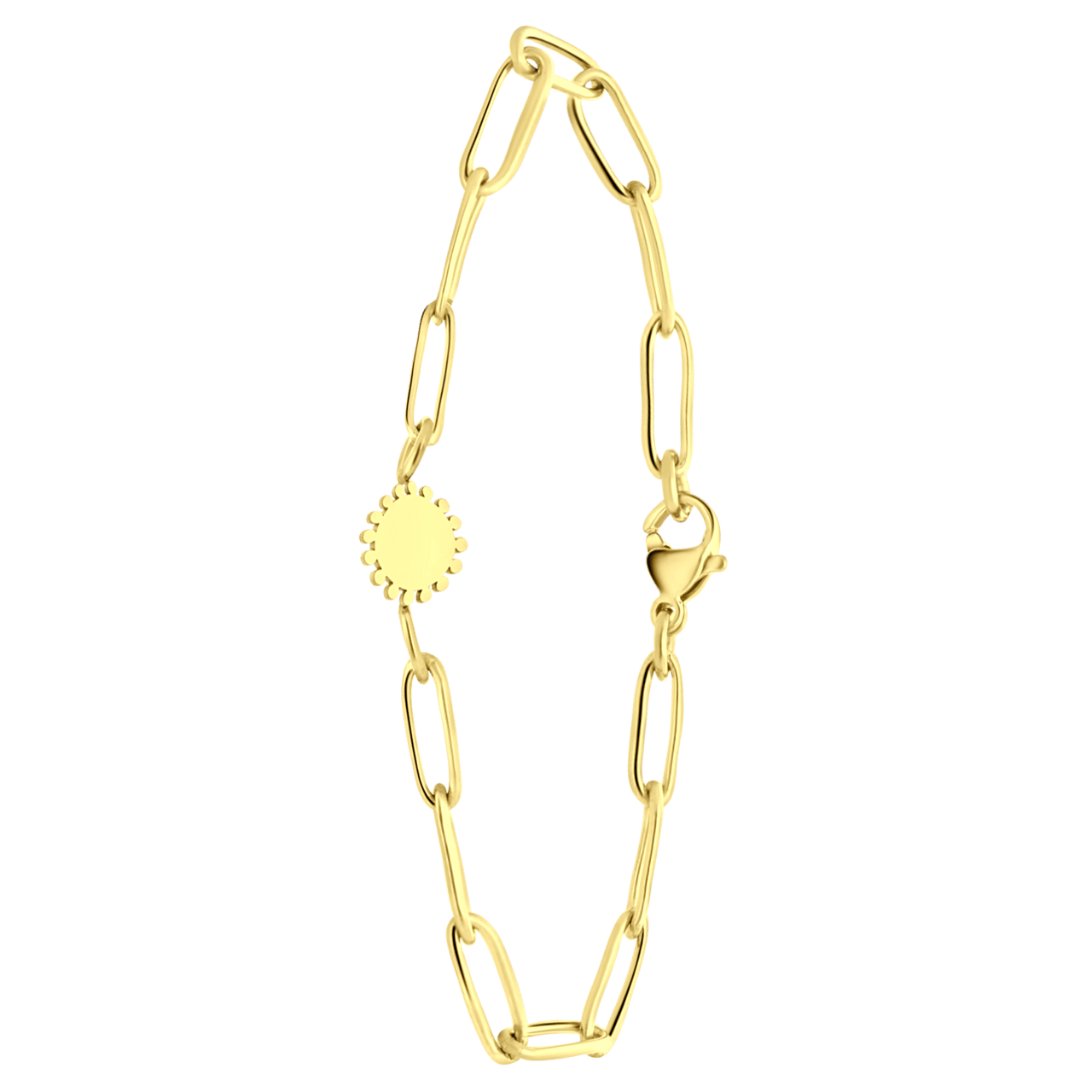 Stainless steel 14 karaat goldplated armband rond
