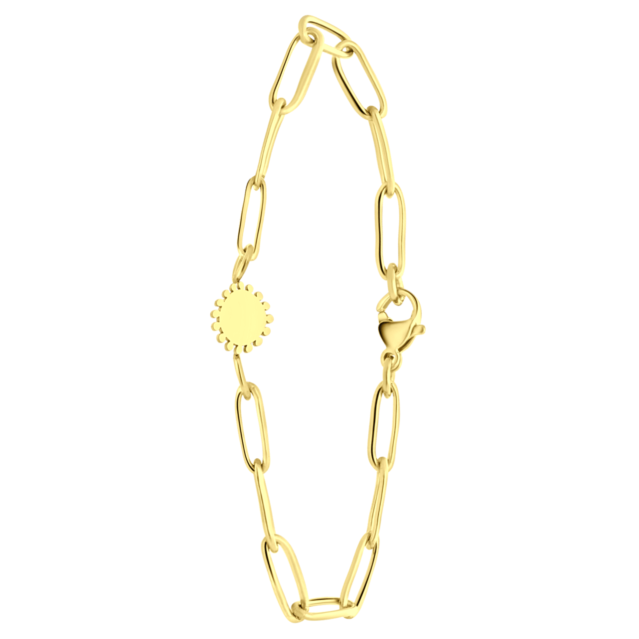 Stalen 14 karaat goldplated armband rond