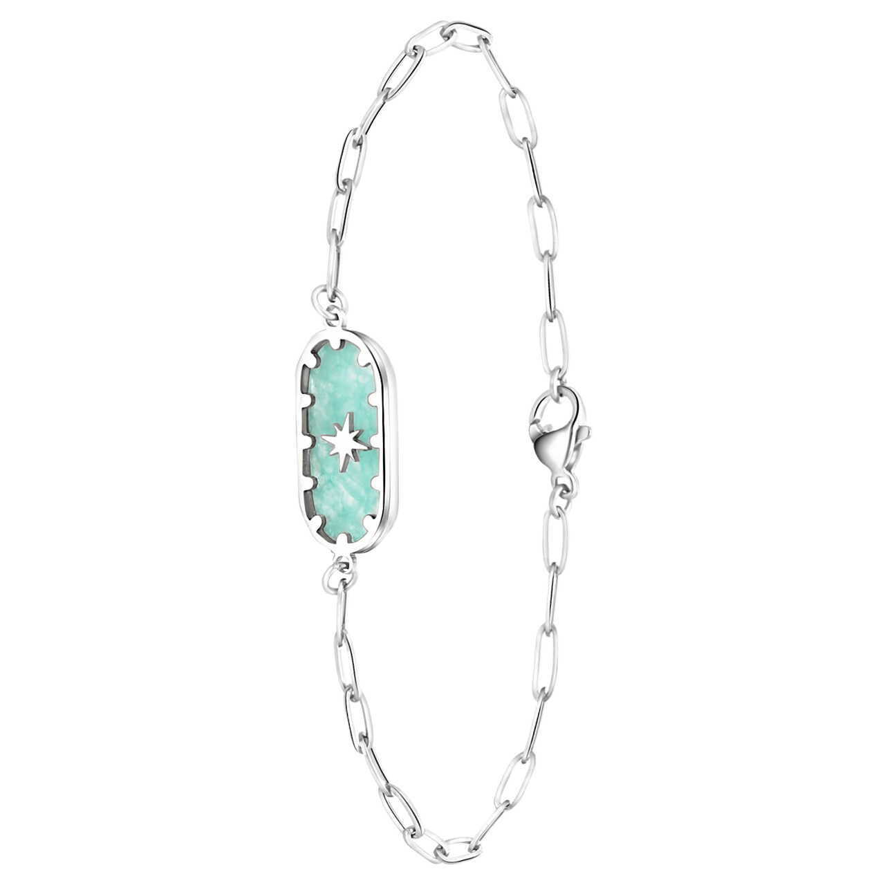 Stainless steel armband blauwe hanger