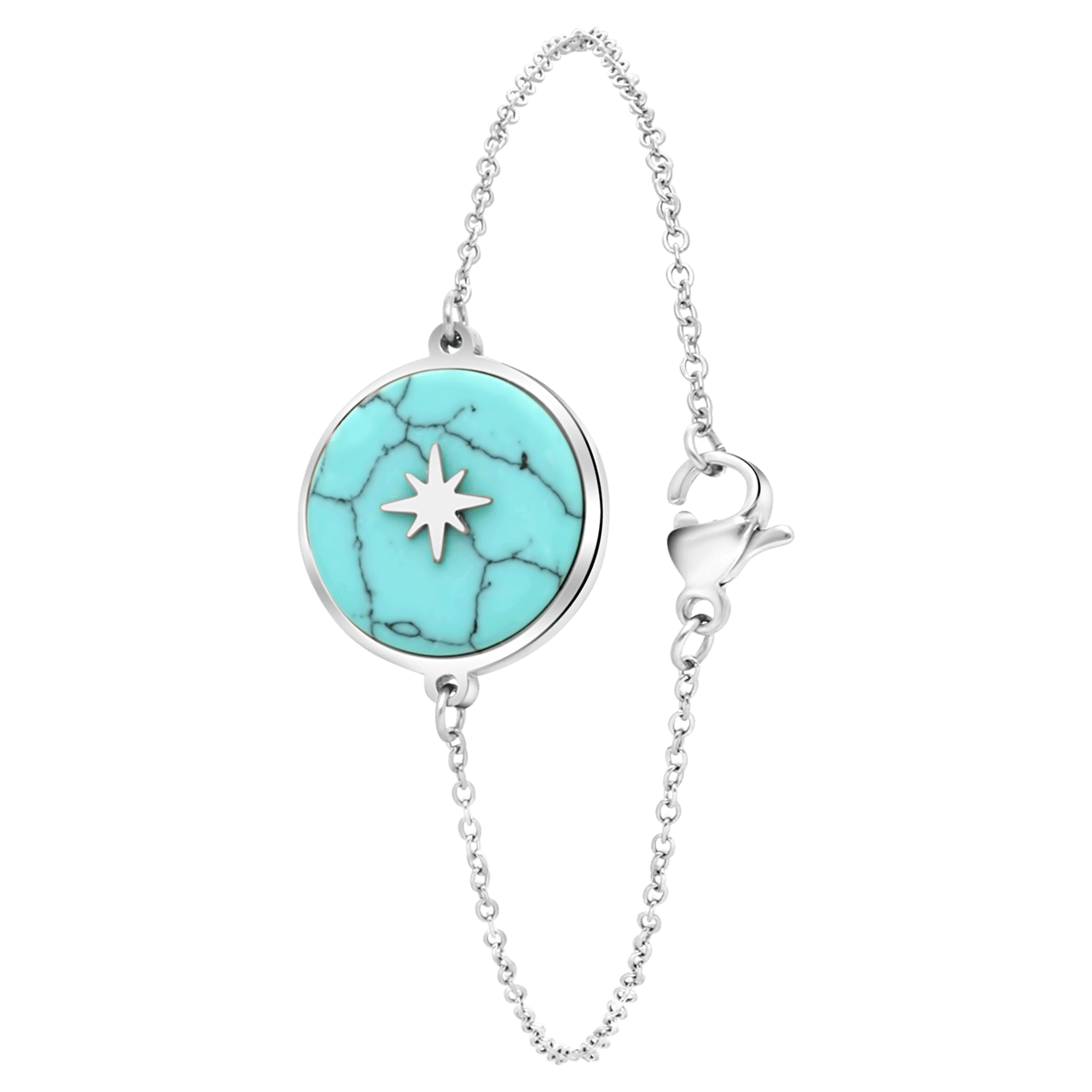Stalen armband ronde bedel