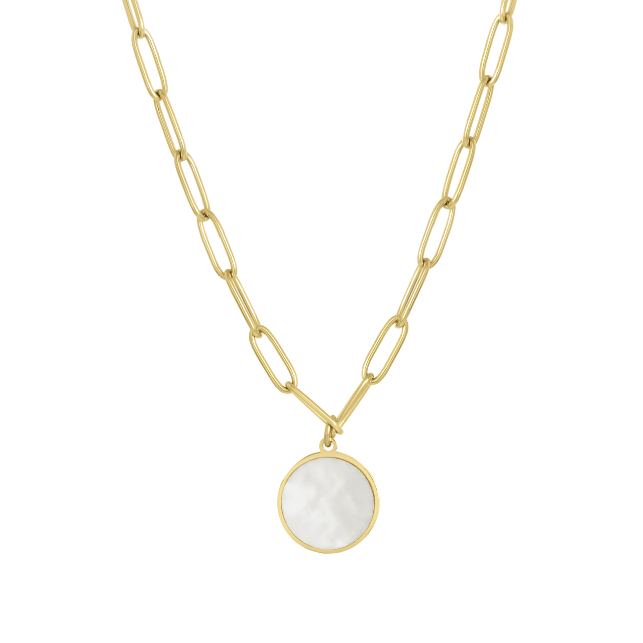Stalen goldplated ketting met hanger voor dames