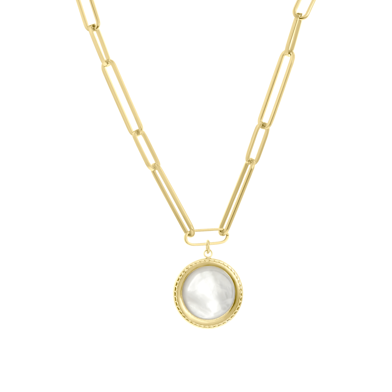 Stainless steel 14 karaat goldplated ketting rond