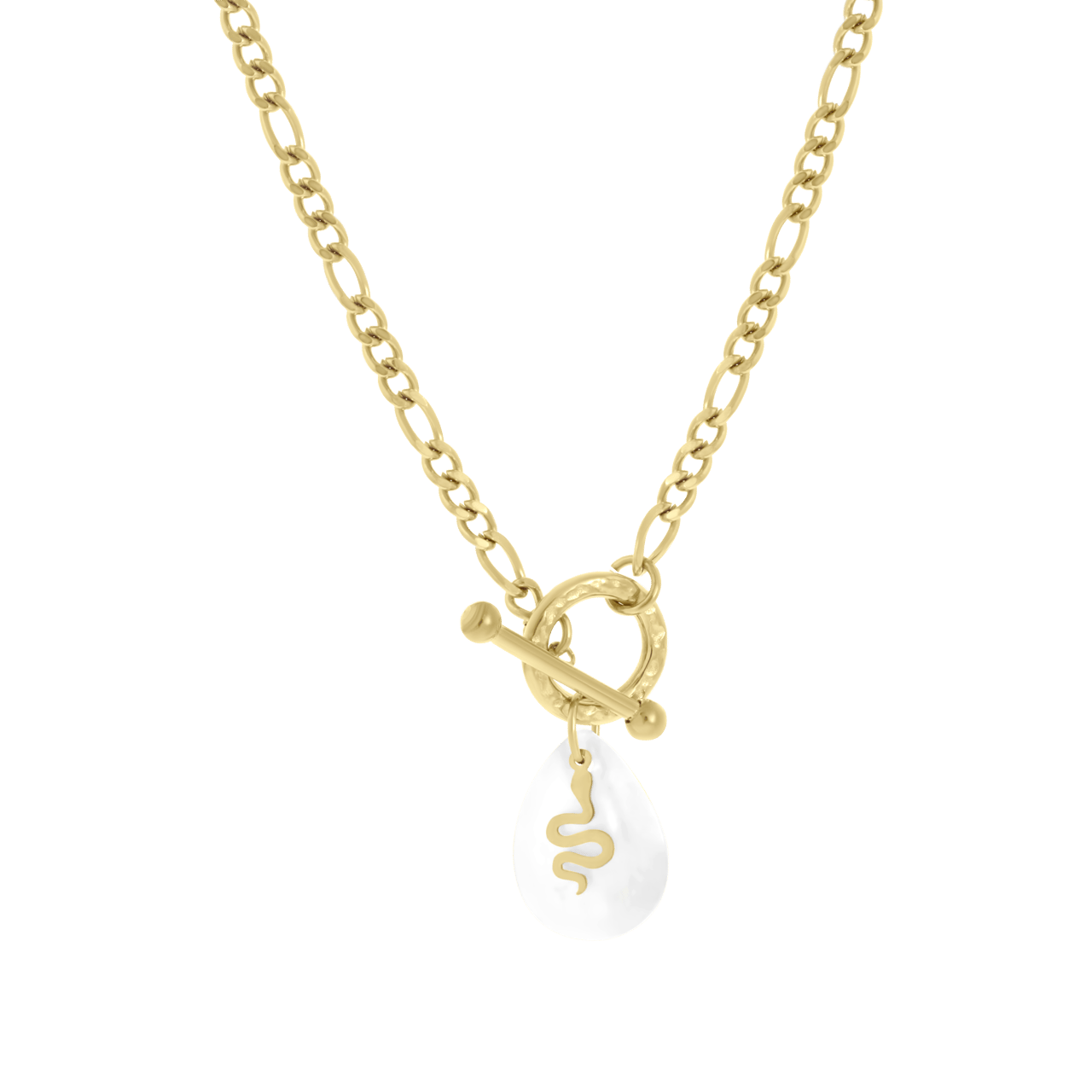 Stalen goldplated ketting met hanger voor dames