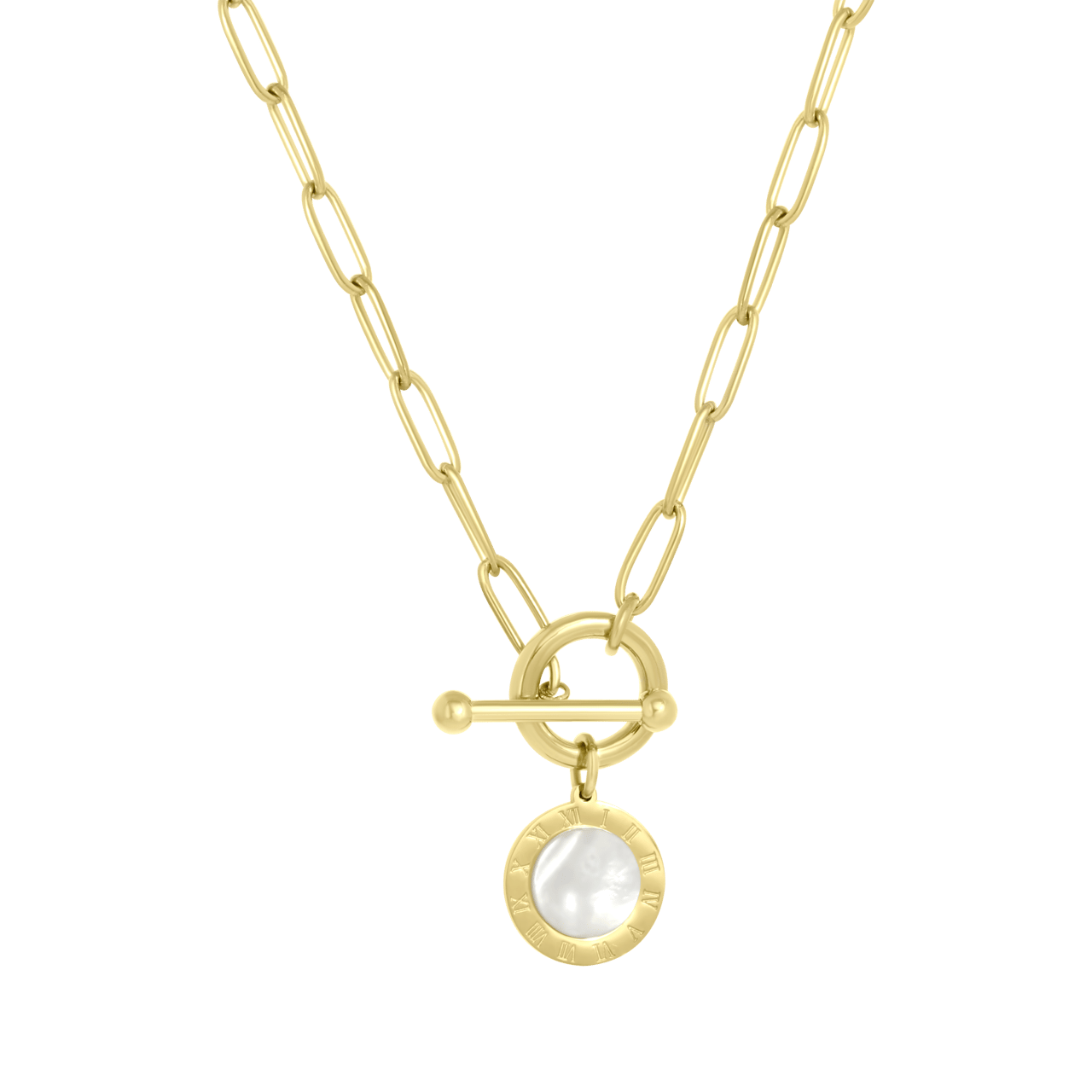 Stalen goldplated ketting met hanger voor dames