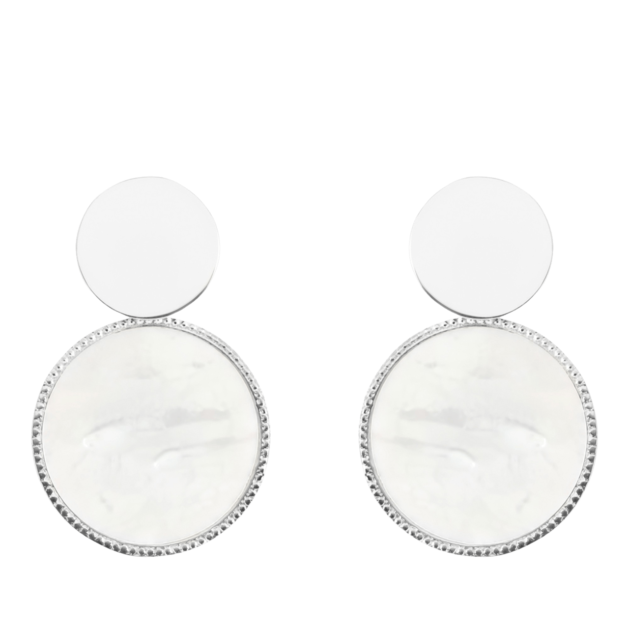 Stainless steel oorbellen parelmoer hangers