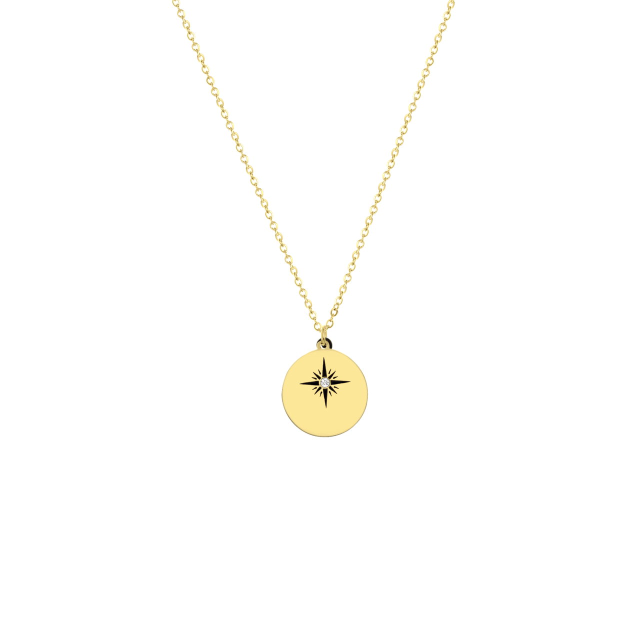 Stalen 14 karaat goldplated ketting met hangers