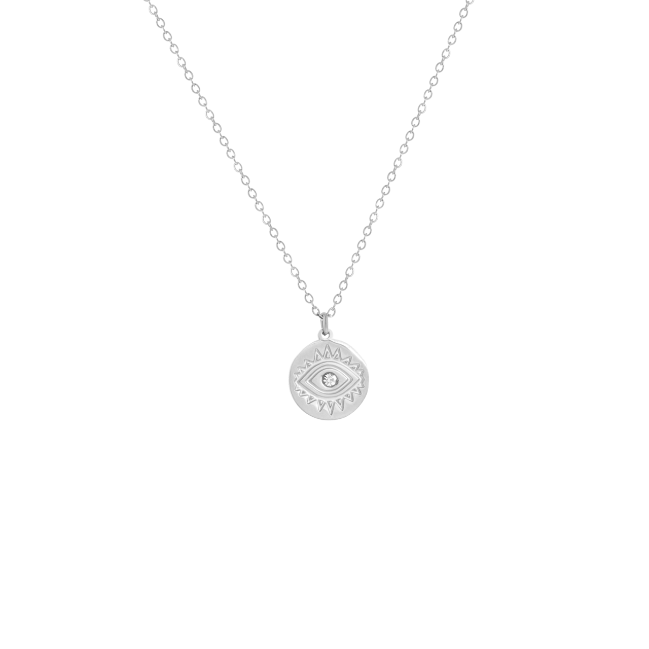 Stalen goldplated ketting met hanger munt voor dames