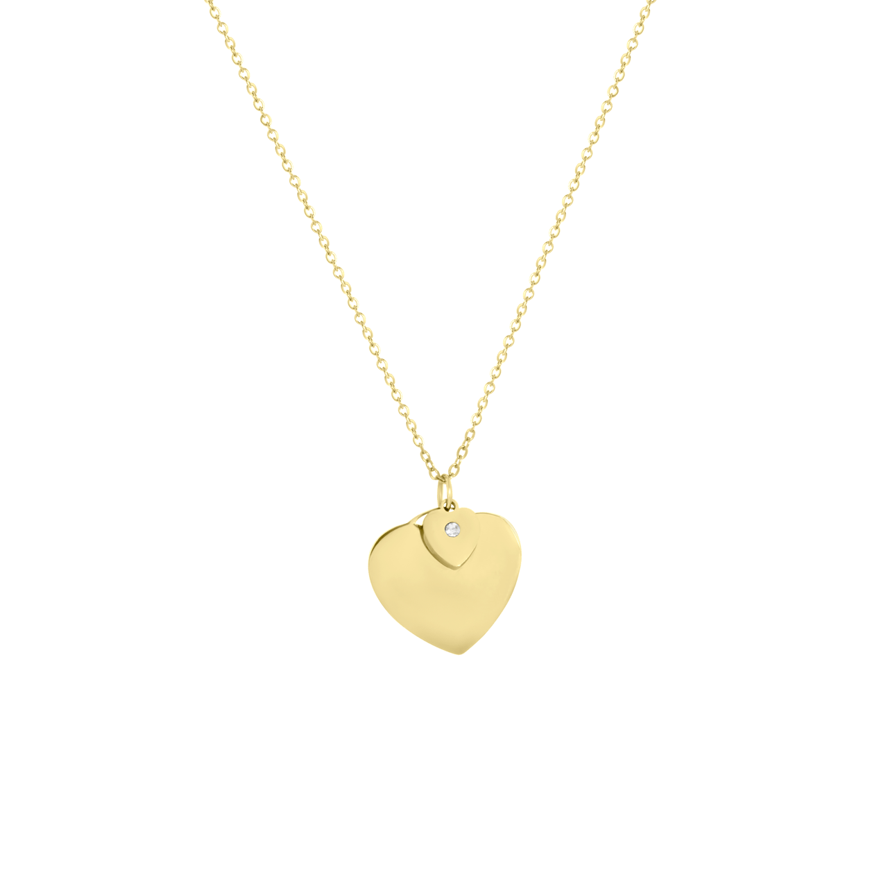 Stainless steel goldplated ketting met hanger hart voor dames