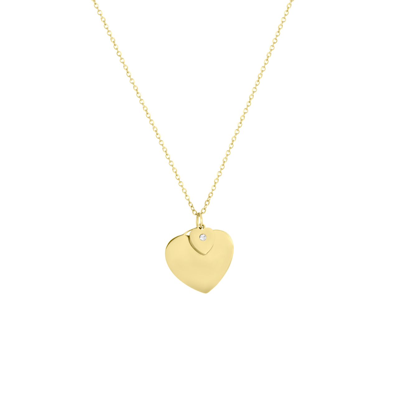 Stalen goldplated ketting met hanger hart voor dames