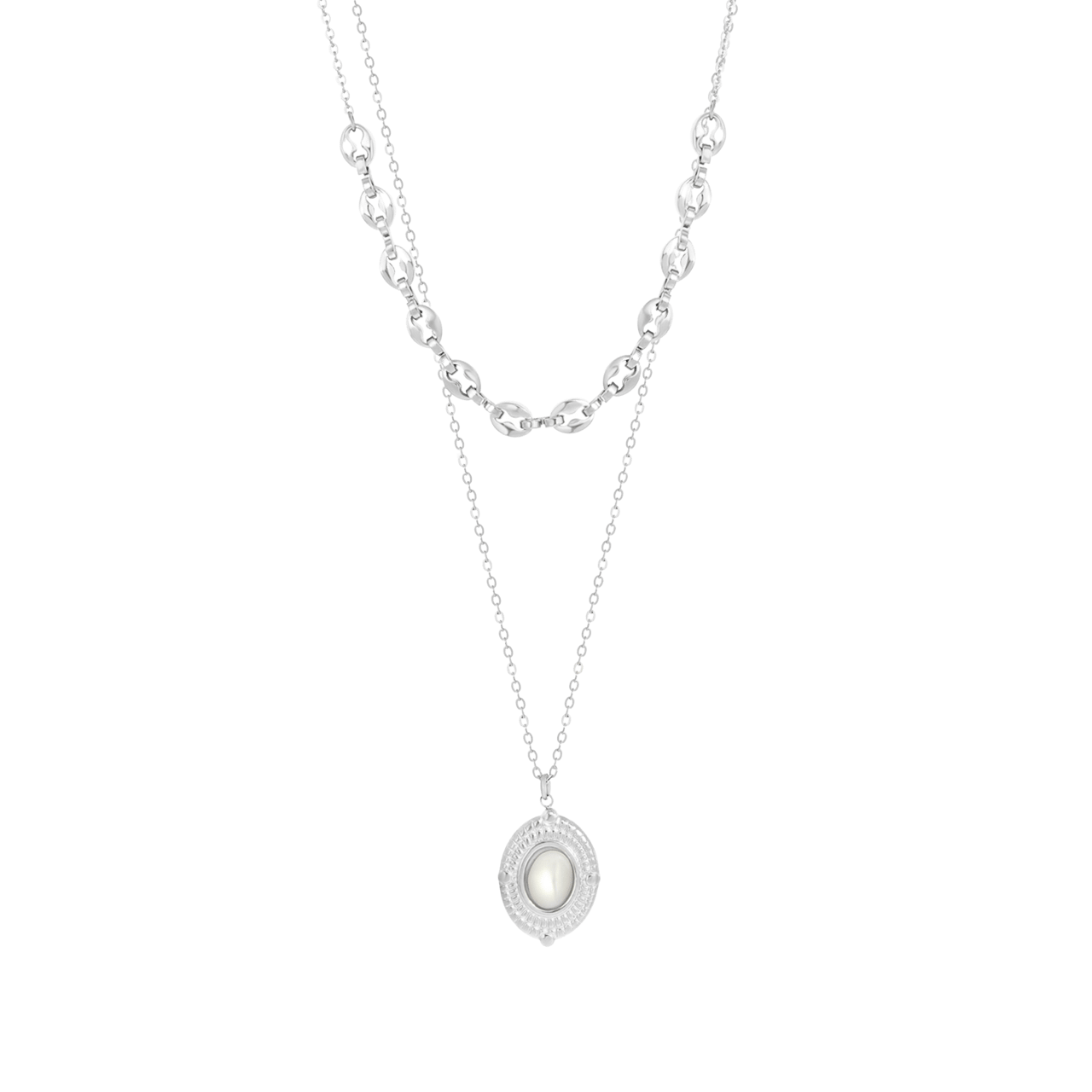 Stainless steel dubbele ketting