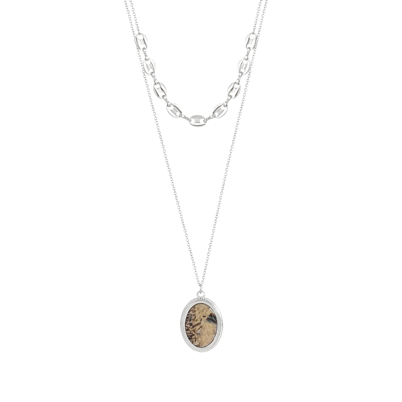 Stainless steel ketting met hanger