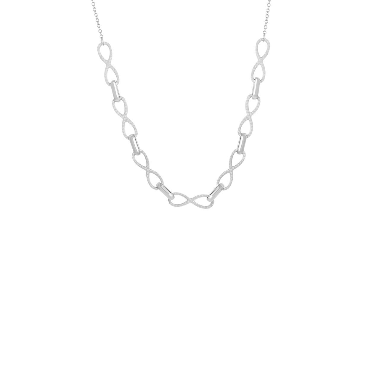 Stainless steel ketting met infinity schakel