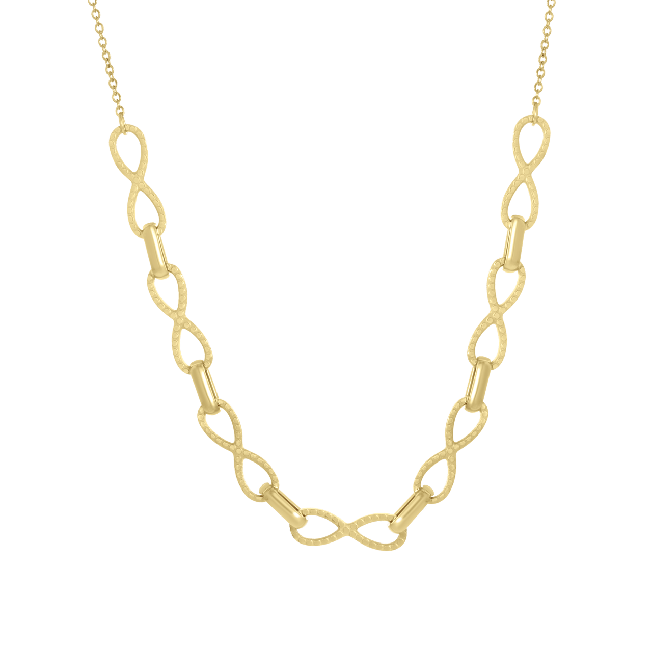 Stalen goldplated ketting infinity voor dames