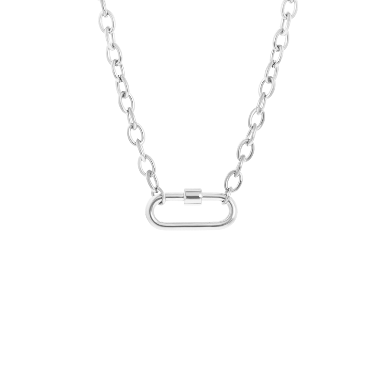 Stainless steel ketting met ovaal slot