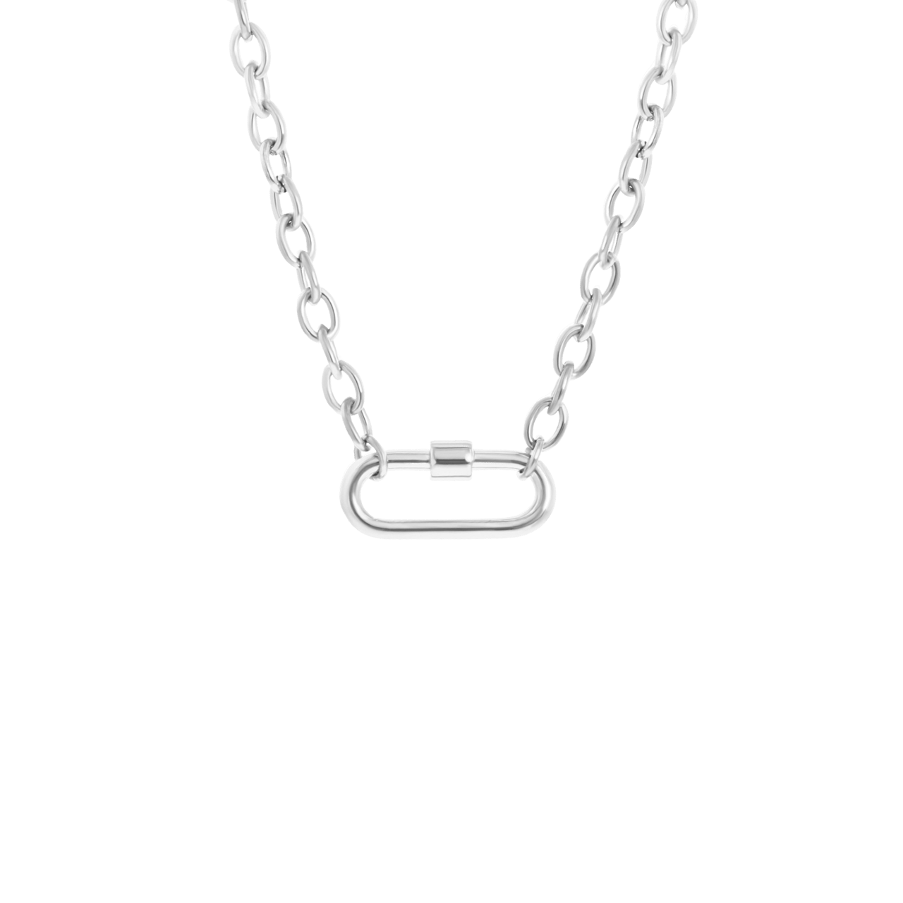 Stalen ketting met ovaal slot