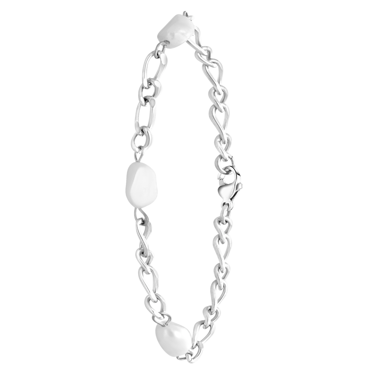 Stalen armband parels