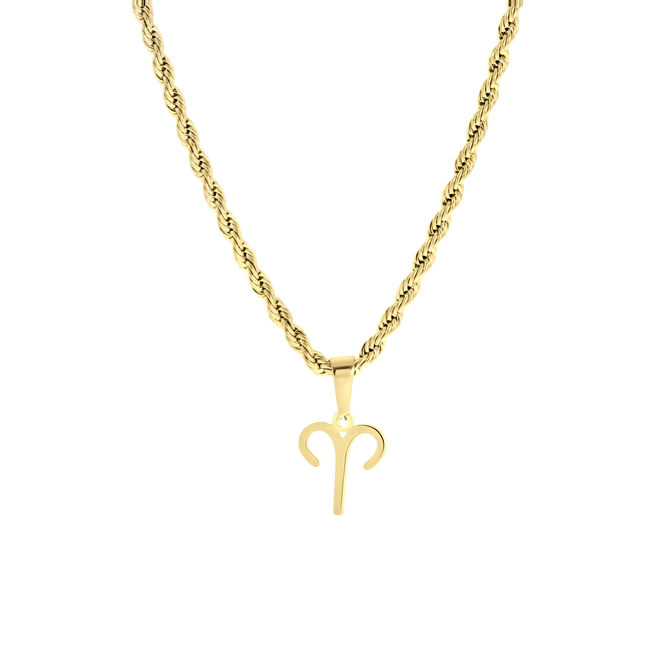 Stainless steel goldplated ketting&hanger sterrenbeeld