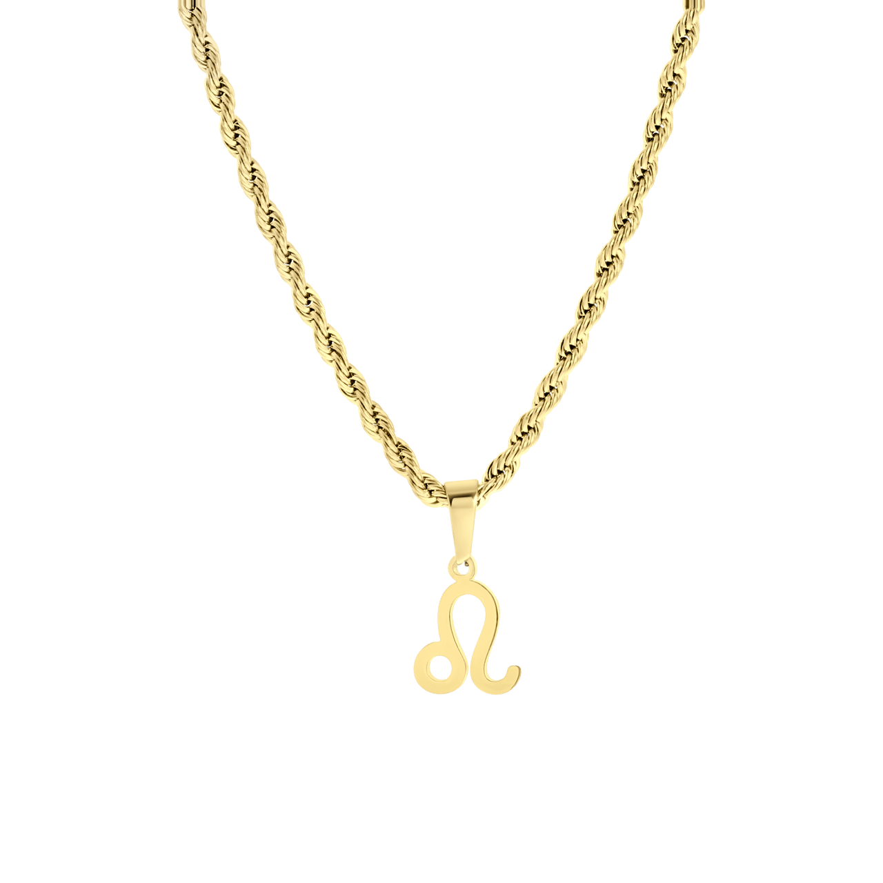 Stainless steel goldplated ketting&hanger sterrenbeeld