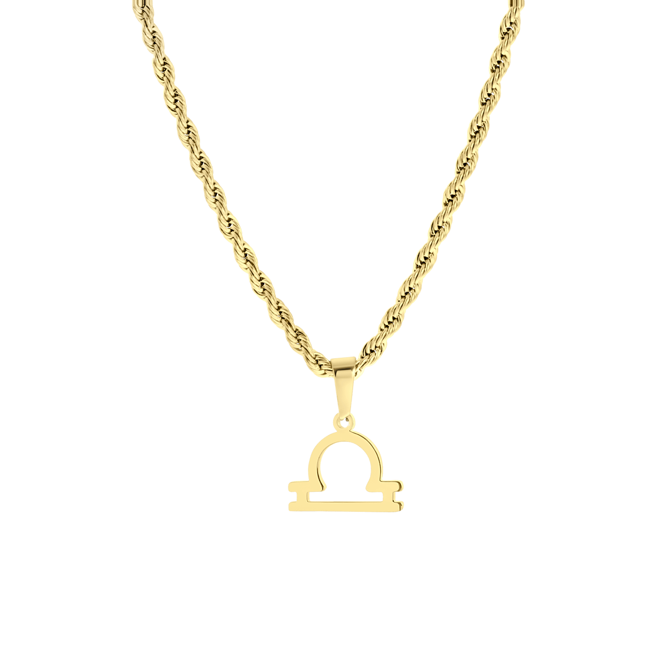 Stainless steel goldplated ketting&hanger sterrenbeeld