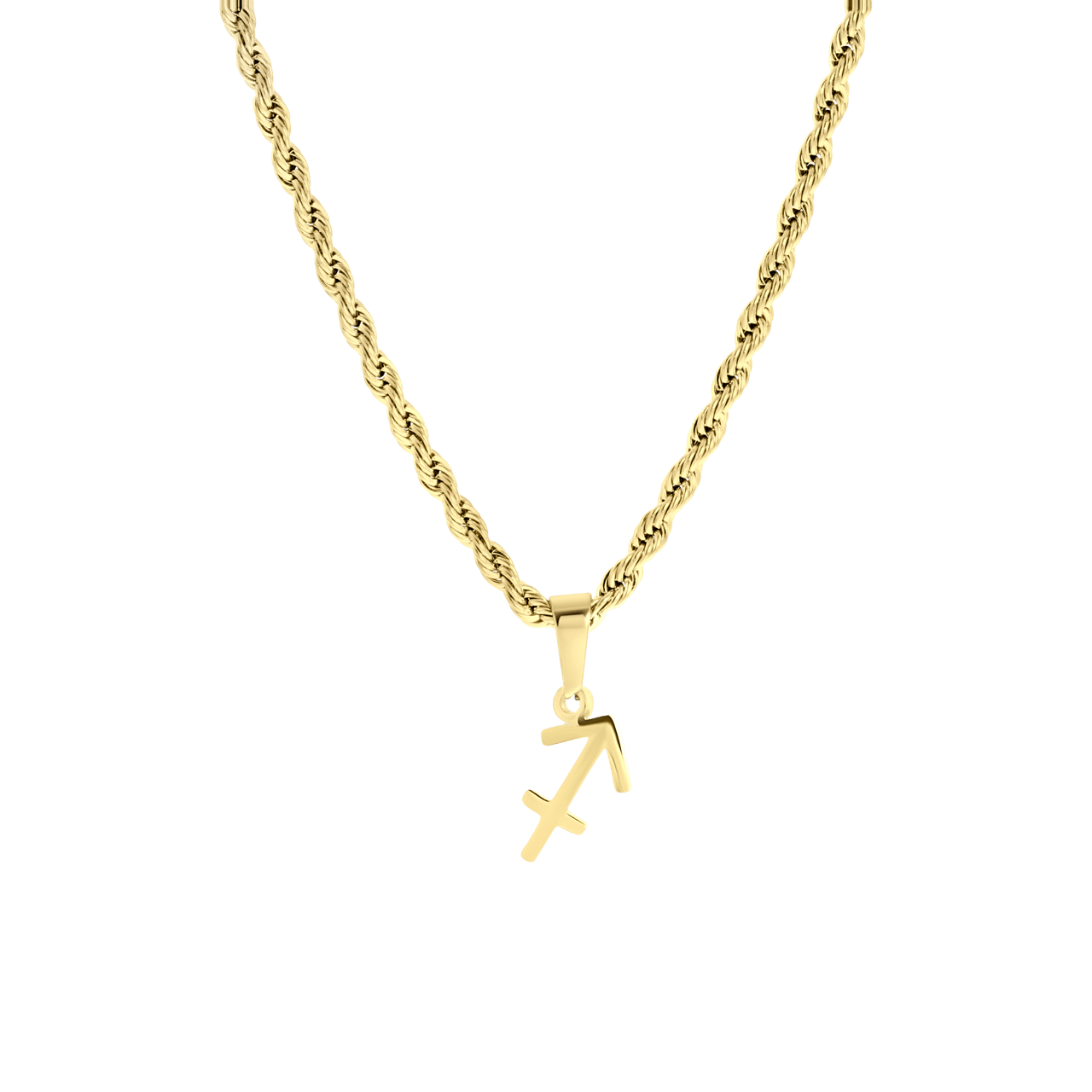 Stainless steel goldplated ketting&hanger sterrenbeeld